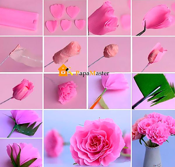 Цветочки из цветной бумаги видео
